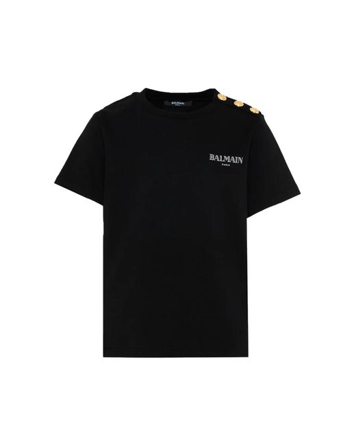 Balmain Black T Shirt With Logo