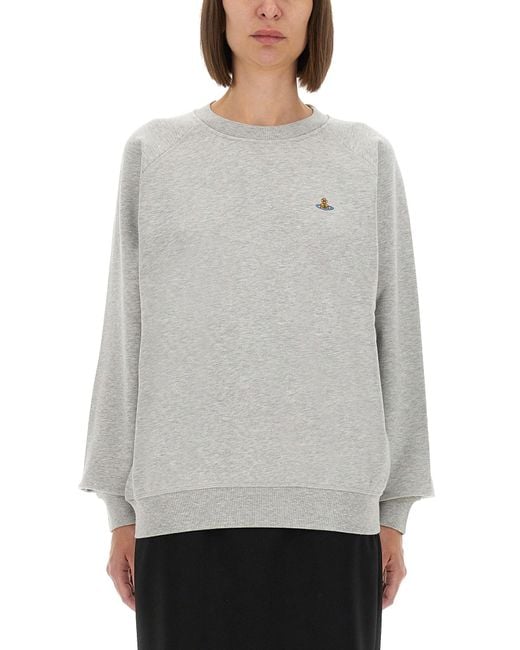 Vivienne Westwood Gray Raglan Sleeve Cotton Sweatshirt for men