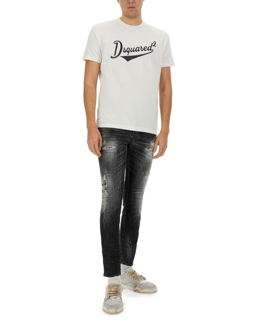 Jeans "Rocky Mountains Wash Skater" di DSquared² in Black da Uomo