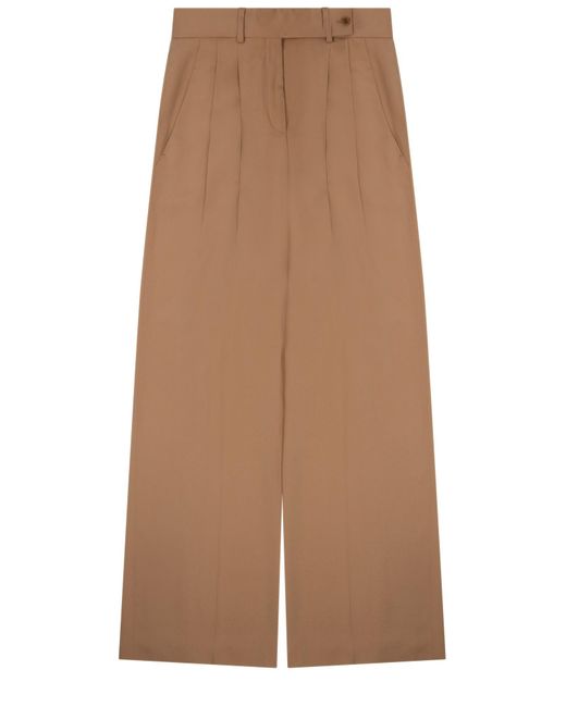 Alberta Ferretti Brown Wide Leg Tailored Pants Acetate Trousers