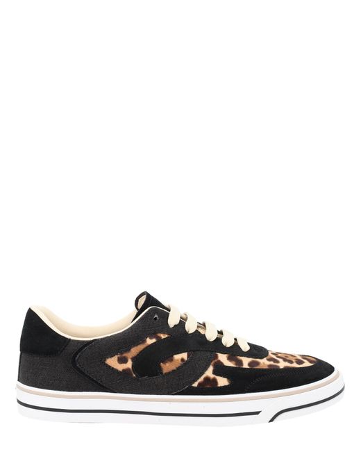 Dolce & Gabbana Black Cheetah-Print Clear-Sole High-Top Sneakers for men