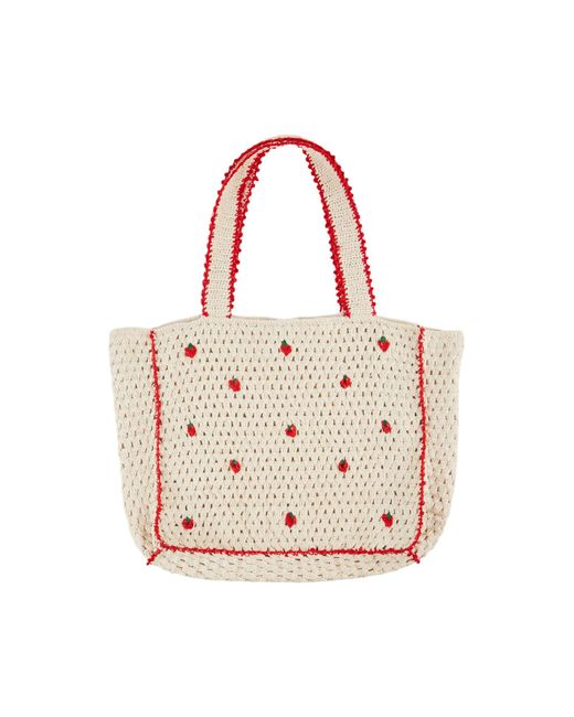 Emile Et Ida Pink Tote Bag Crochet Fleurs