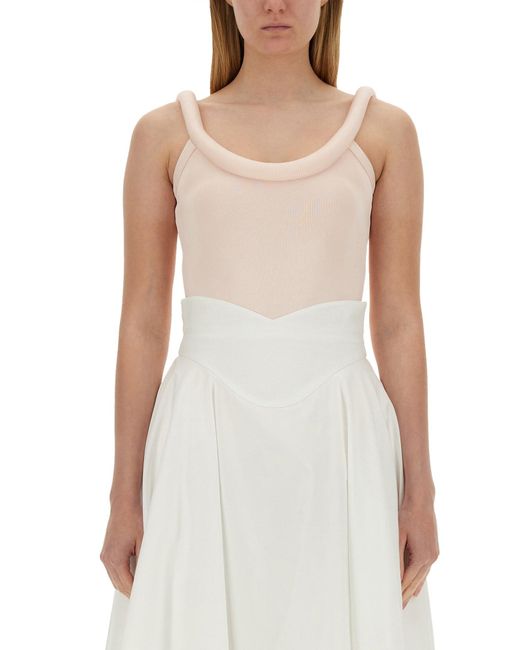 McQueen White Logo-Embellished Top