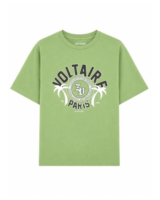 Zadig & Voltaire Green T-Shirt Con Stampa
