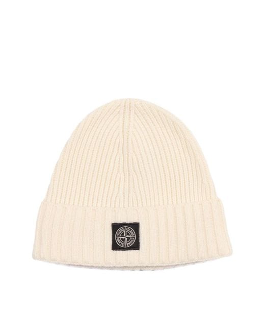 Stone Island Natural Beanie Hat