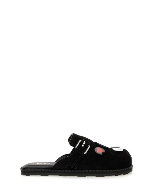 Moschino Black Pin" Mules