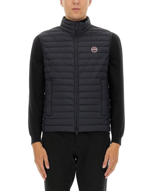Colmar Black Lightweight Down Vest With Drawstring for men