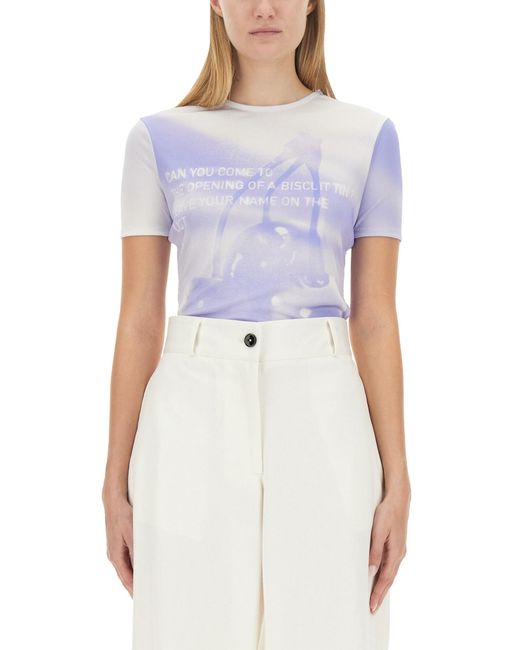 Jil Sander White Slim Fit Logo T-Shirt