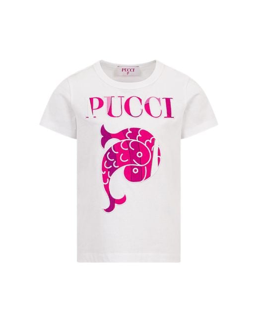 Emilio Pucci Pink T Shirt With Logo