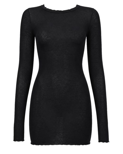 Rick Owens Black T-Shirt A Manica Lunga
