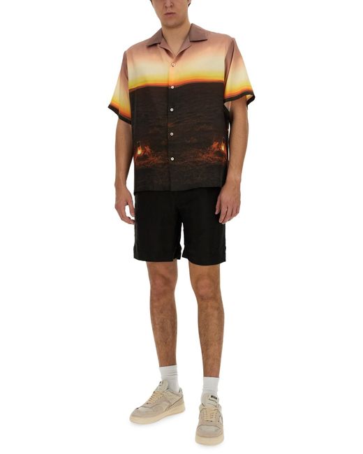 Short Con Logo di MSGM in Black da Uomo