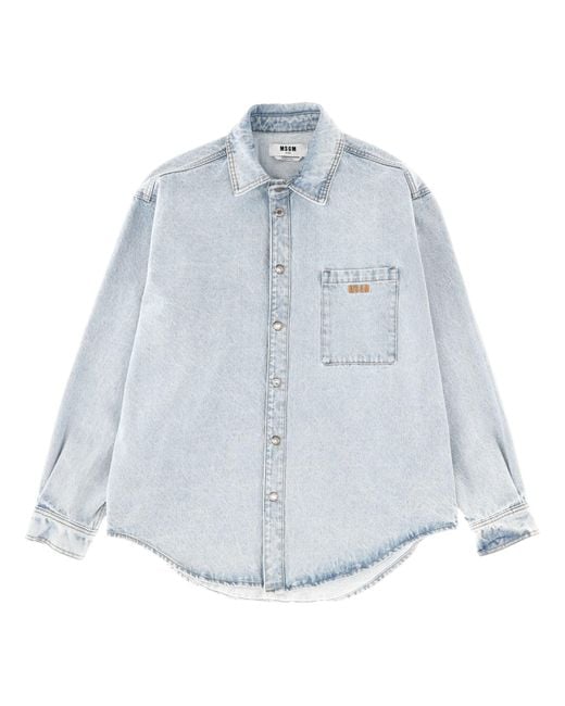 MSGM Blue Logo Shirt for men