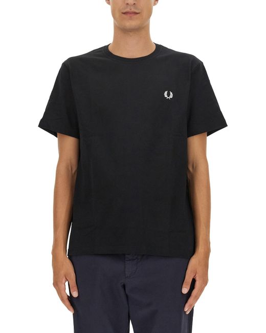 Fred Perry Black T Shirt With Logo for men