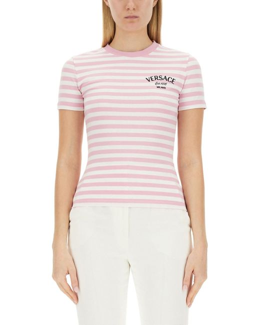 Versace White Nautical Stripe T-shirt