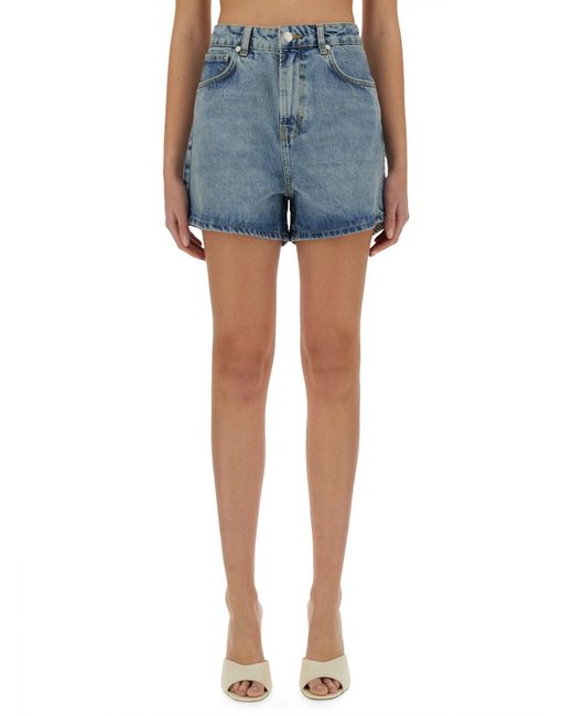 Moschino Blue Solid Shorts