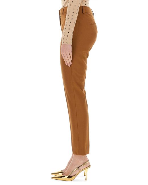 PANTALONE MORETTO IN LANA VERGINE di Max Mara in Brown