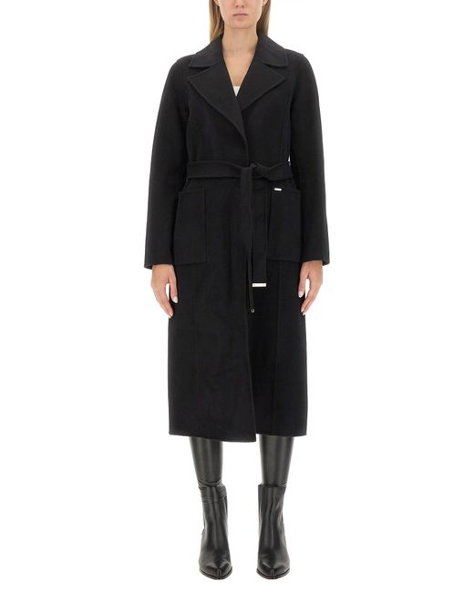 MICHAEL Michael Kors Black Wool Blend Trench Coat