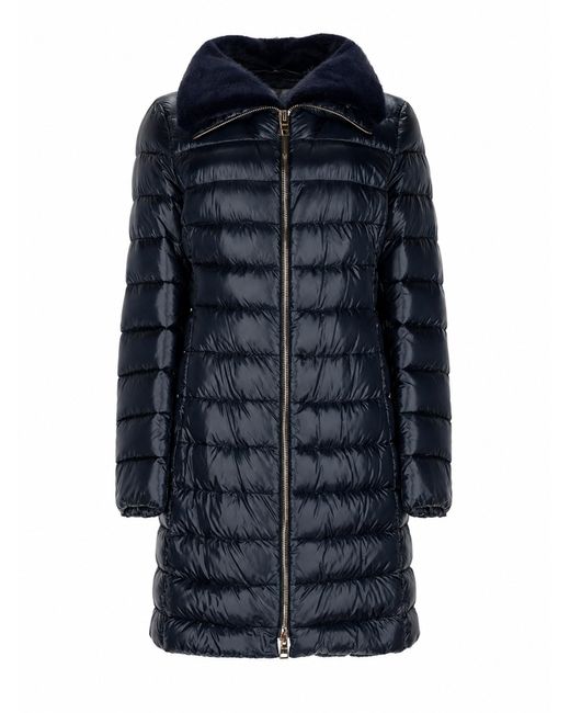 Herno Blue Piumino Lungo Trapuntato