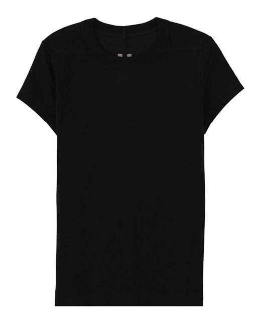 Rick Owens Black T-Shirt "Cropped Level T"