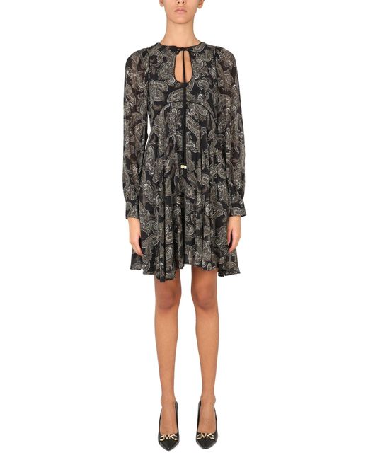 MICHAEL Michael Kors Black Paisley Print Mini Dress