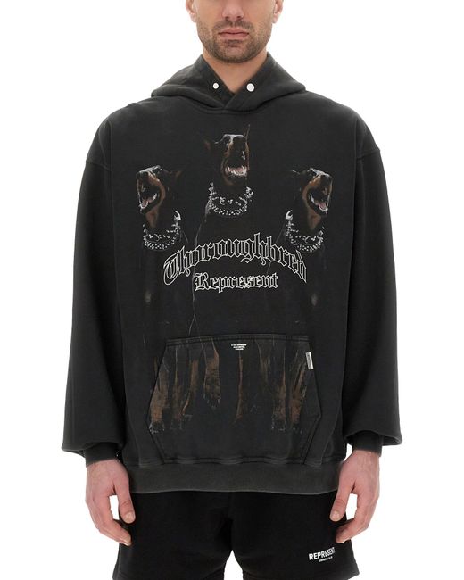 Represent Black Thoroughbred Hoodie for men