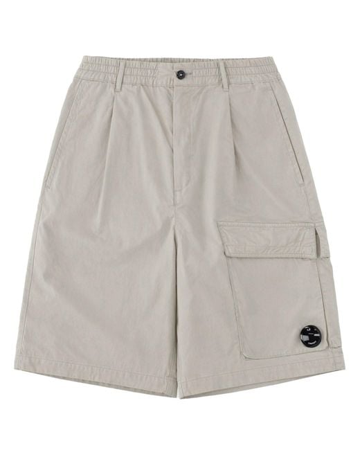 C P Company Gray C. P. Company Shorts Cargo Con Patch Logo for men