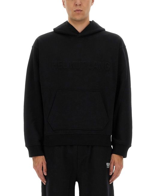 Helmut Lang Black Sweatshirt With Embossed Logo for men