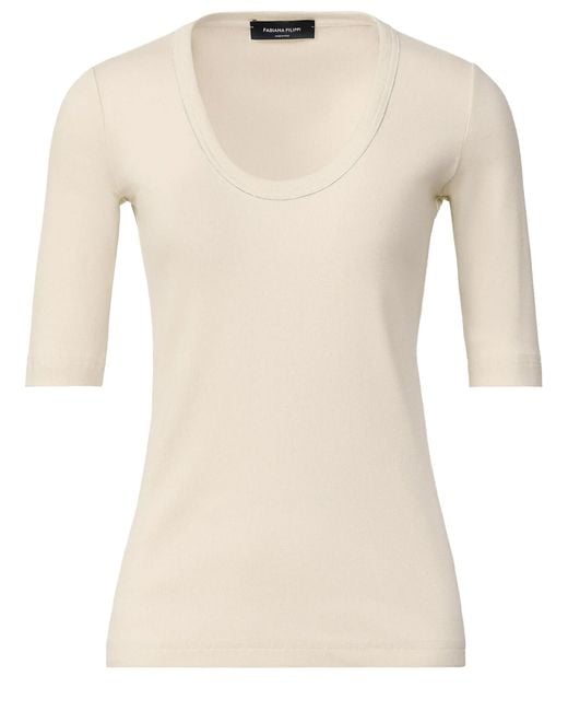 Fabiana Filippi Natural Cotton T-Shirt