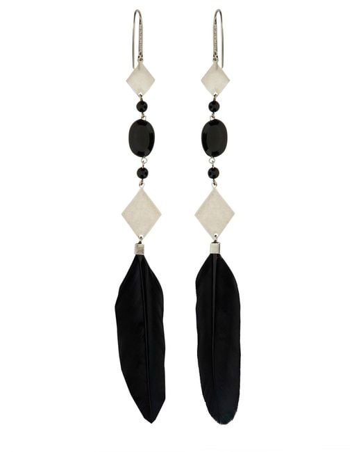 Isabel Marant Blue "Dancing Feather" Earrings
