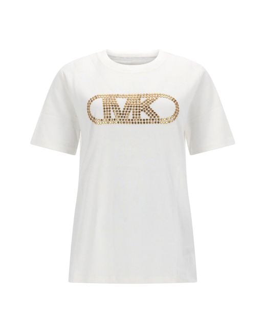 MICHAEL Michael Kors White "Empire Stud" T-Shirt