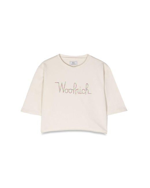 Woolrich Natural Cropped Crewneck
