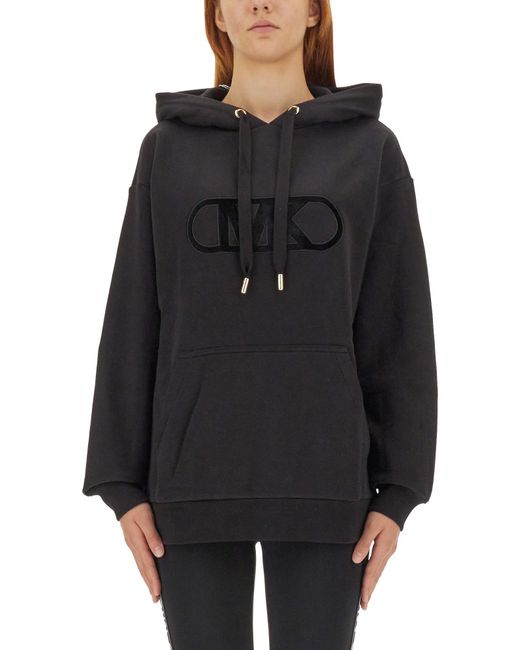 MICHAEL Michael Kors Black Flocked Logo Sweatshirt