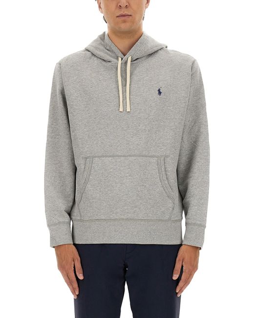 Polo Ralph Lauren Gray Classic Pullover Hoodie With Drawstring for men