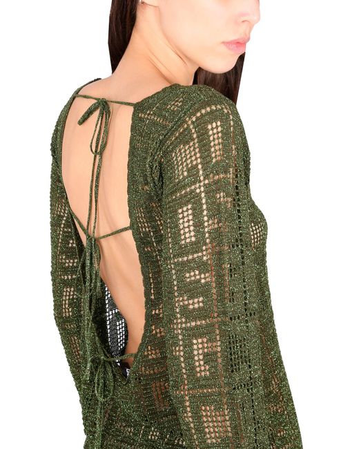 ABITO MONOGRAM MACRAME' di Gcds in Green
