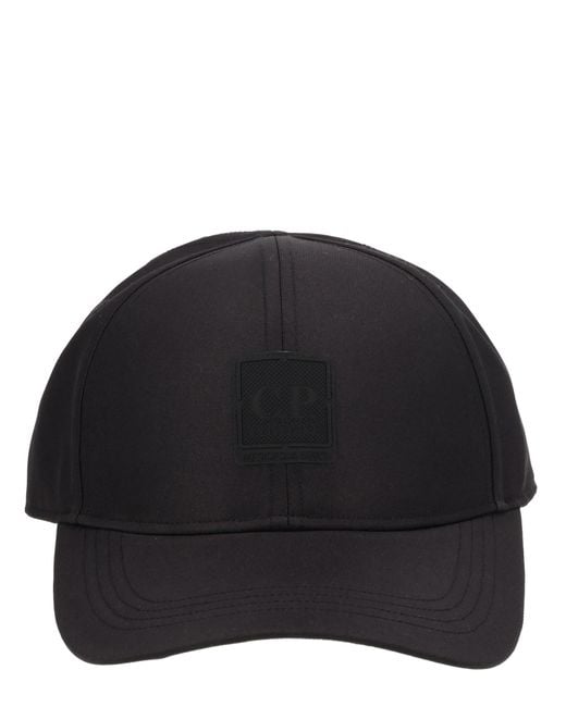 C P Company Black Polyester Hat for men
