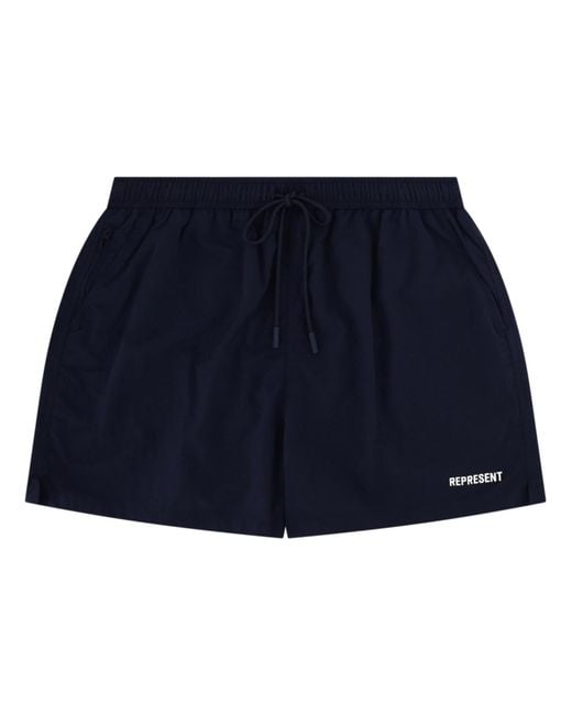 Represent Blue Costume Da Bagno Con Logo for men