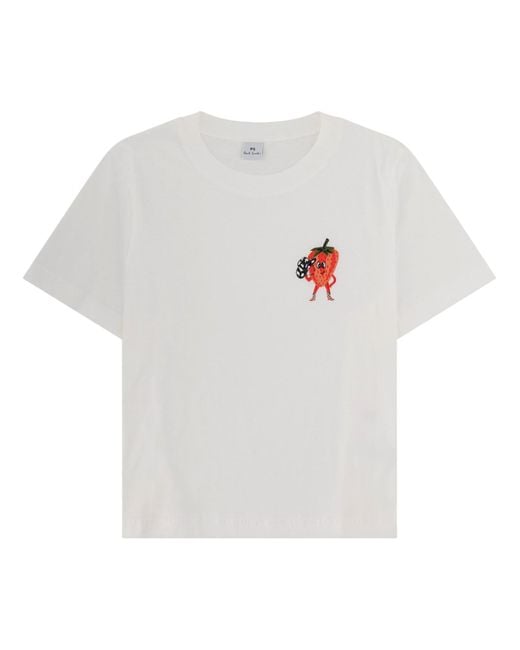 Paul Smith White T-Shirt Strawberry
