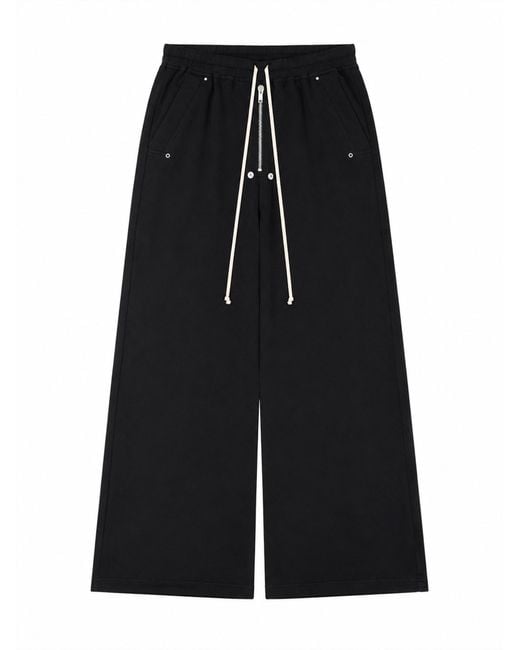 Rick Owens Black Wide-Leg Pants With High Waist And Relaxed Fit for men
