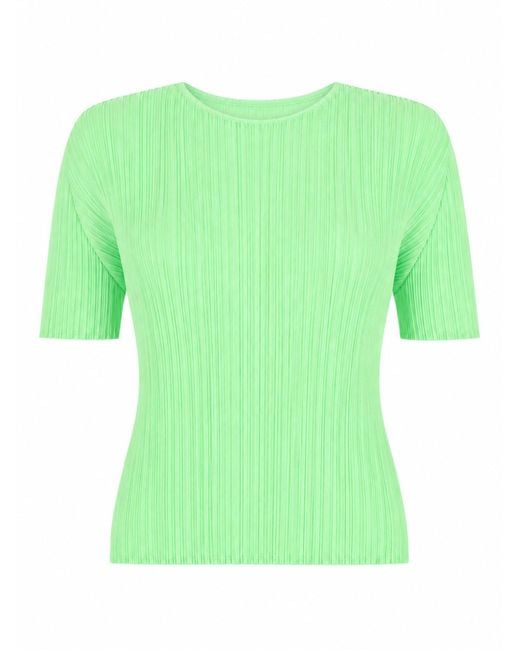 Pleats Please Issey Miyake Green Top "New Colorful Basic 4"