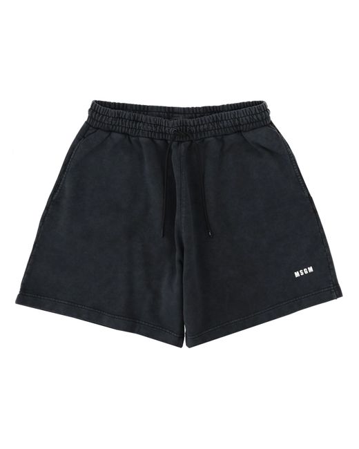 MSGM Black Logo Shorts for men