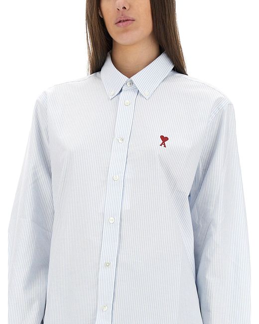Camicia Con Logo di AMI in White da Uomo