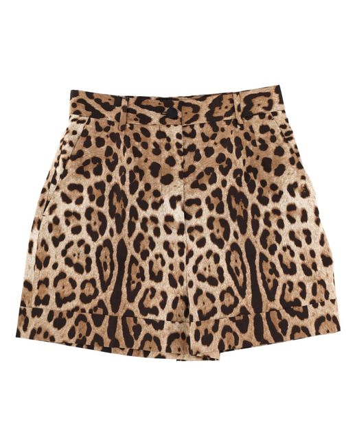 Dolce & Gabbana Natural Leopard Print Shorts