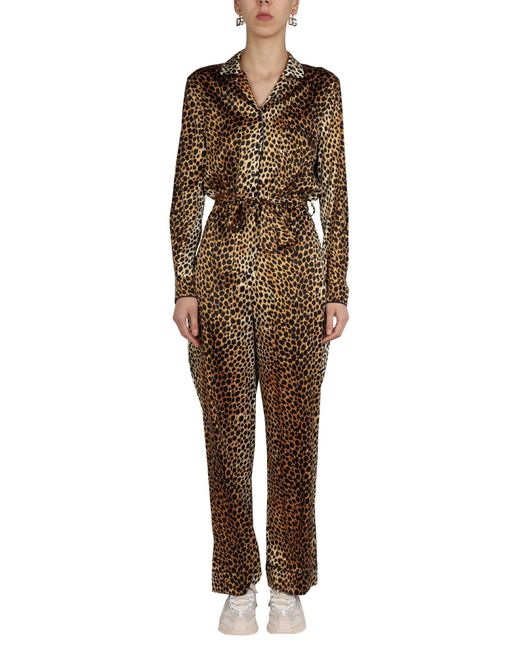 TUTA IN RASO DI SETA CON MOTIVO ANIMALIERDolce \u0026 Gabbana di Materiale  sintetico | Lyst