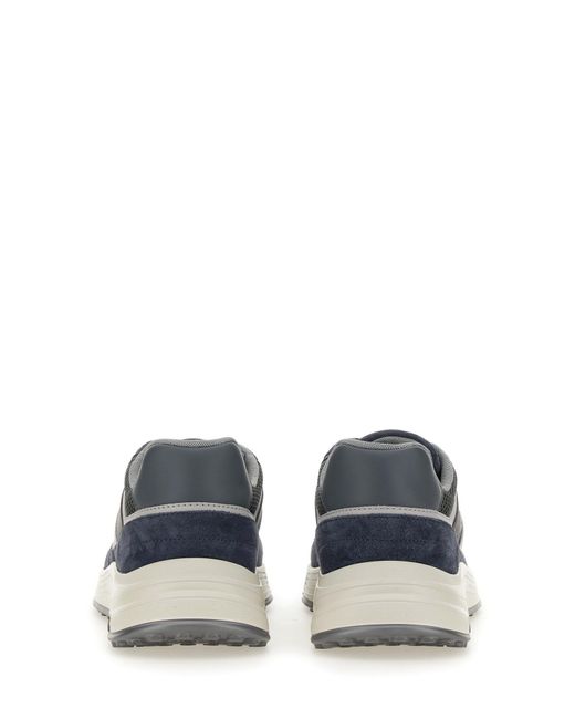 Sneakers in camoscio blu logo patch di Hogan in Blue da Uomo