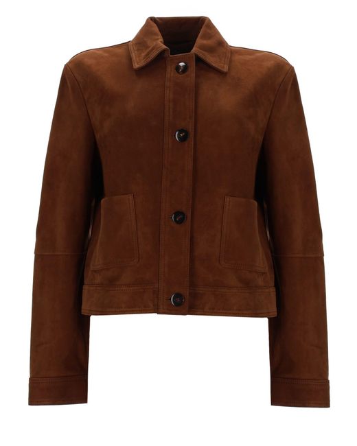 Max Mara Brown Suede "Boxy" Jacket