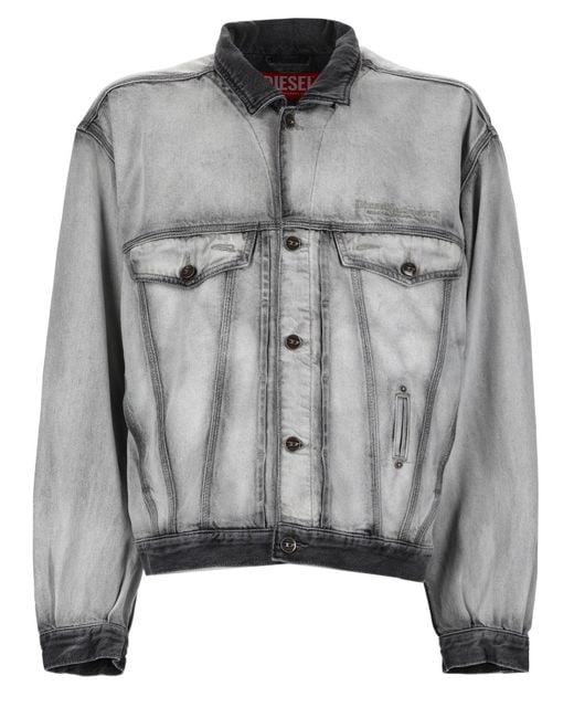 DIESEL Gray Stylish Cotton Blend Sports Jacket for men