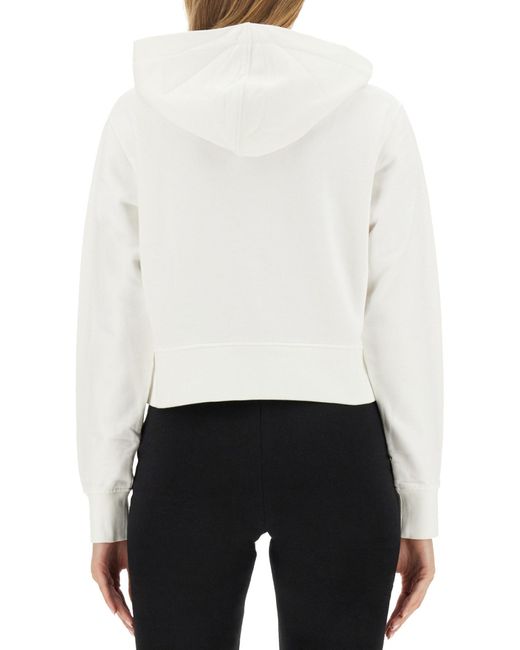 Felpa Con Cappuccio Mirage di Palm Angels in White