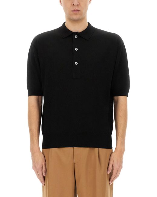 Lardini Black Organic Cotton Polo Shirt for men