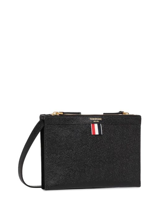 PORTA DOCUMENTI SMALL CON TRACOLLA di Thom Browne in Black