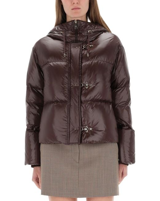 Fay Brown Down Jacket With Hood